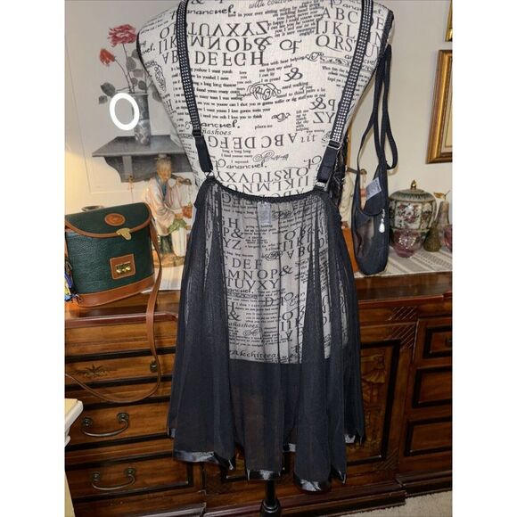Sequined Spree Intimates Black Babydoll & Tong Lingerie Set Women's Size 1X NWT - Picture 5 of 8